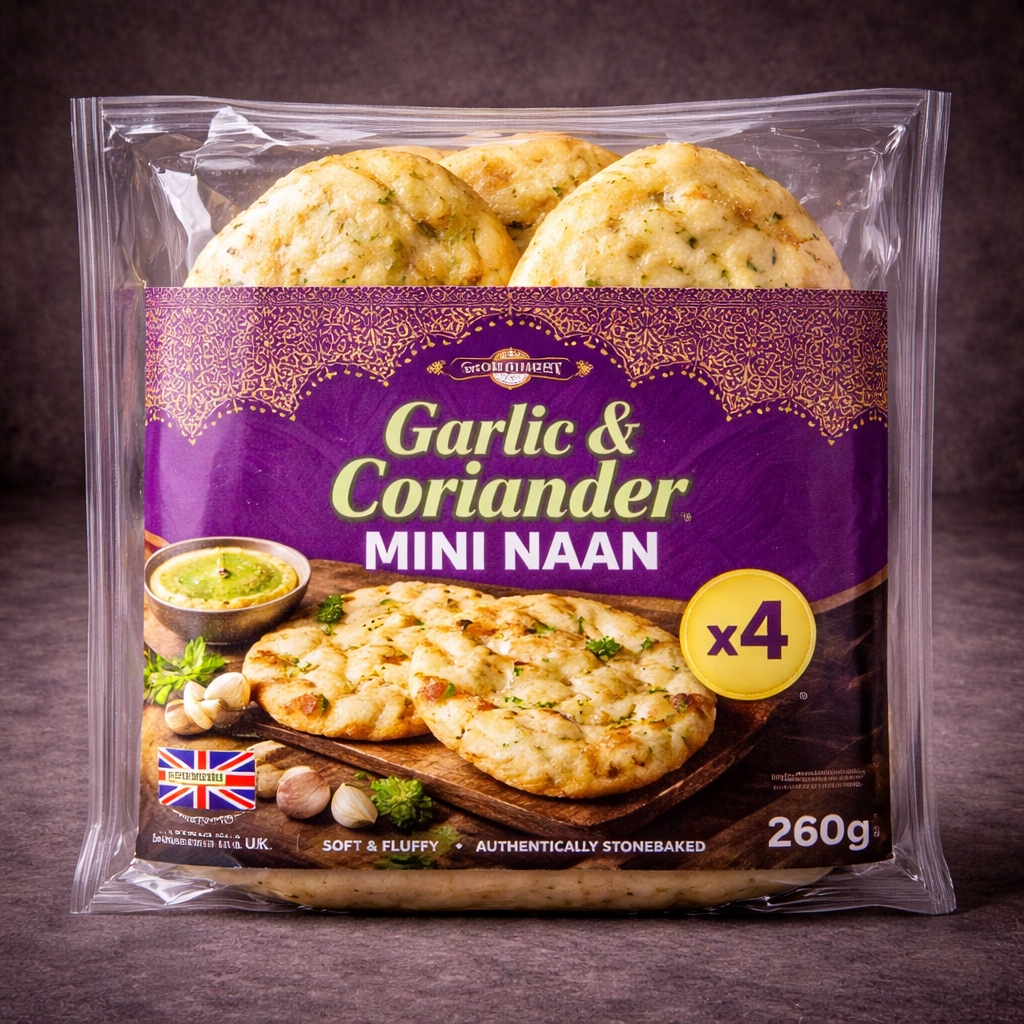 Garlic & Coriander Mini Naan x 4